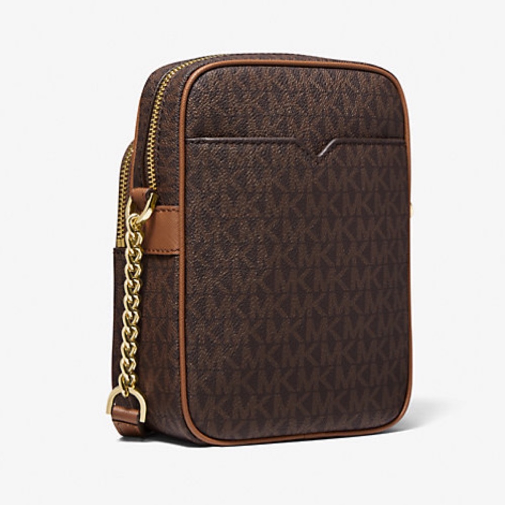 MICHAEL KORS Jet Set Travel Md Logo Crossbody Flight Bag # 35F1GTVC2B NWT
Brown - Picture 3 of 16